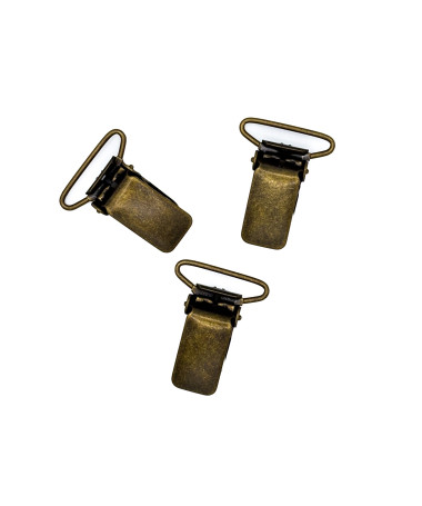 Pinces bretelles vieux bronze 25mm