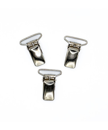 Pinces bretelles argent nickel 25mm