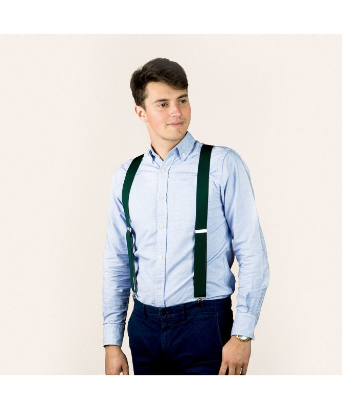 Bretelles larges à pinces - Vert bouteille