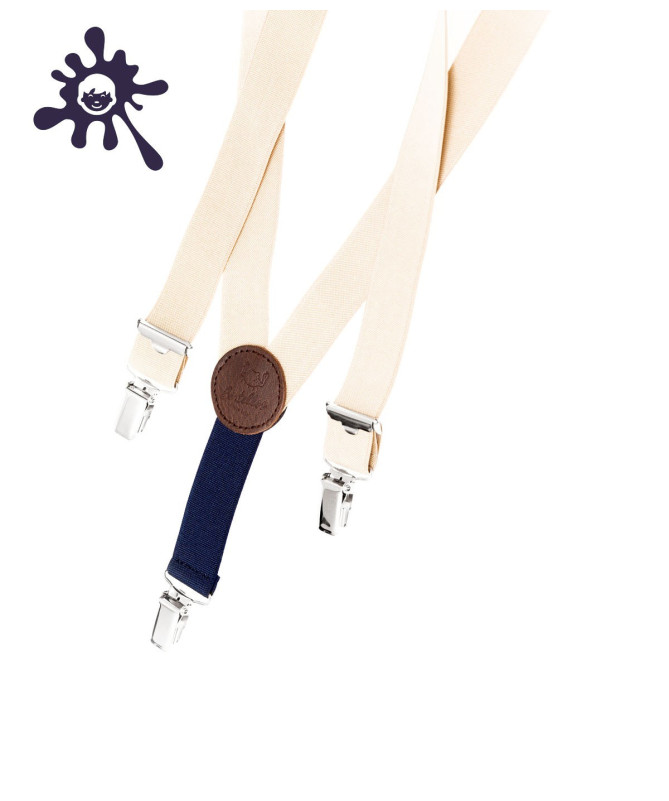 Thin "kids" braces / suspenders - Beige