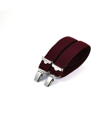 Thin clip-on braces – Textured wine