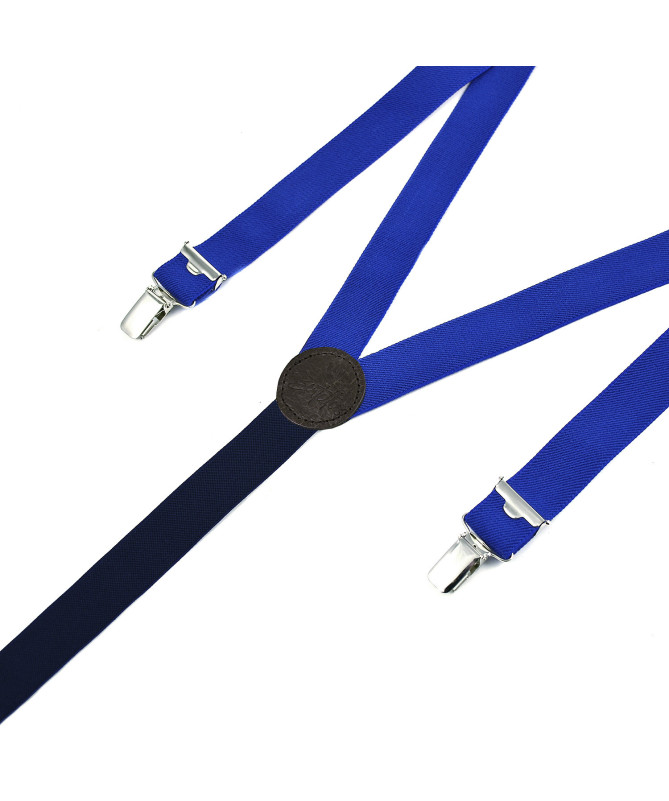 thin clip-on men's braces / suspenders – Royal blue
