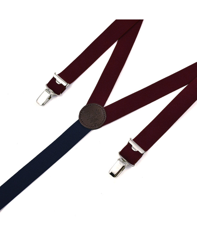 Thin clip-on braces – Textured wine