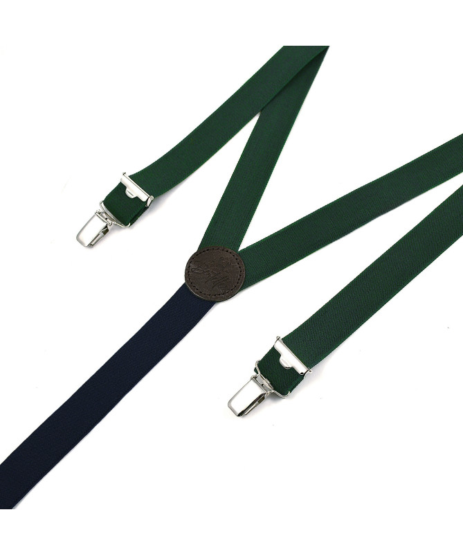 Thin clip-on braces / suspenders – Textured bottle green