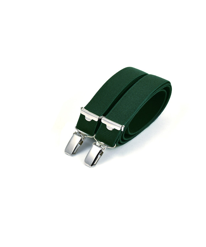 Thin clip-on braces / suspenders – Textured bottle green