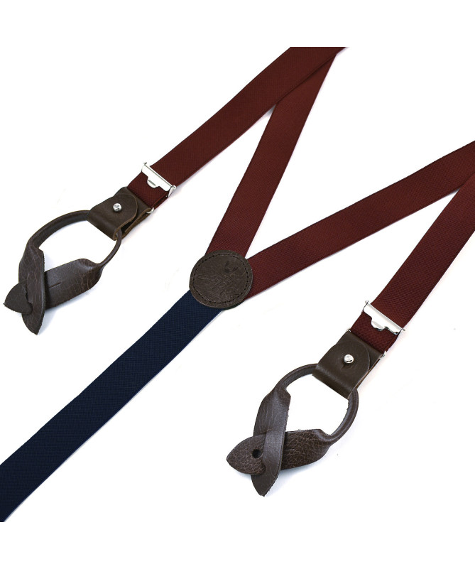 Superior thin men's braces / suspenders – Wine
