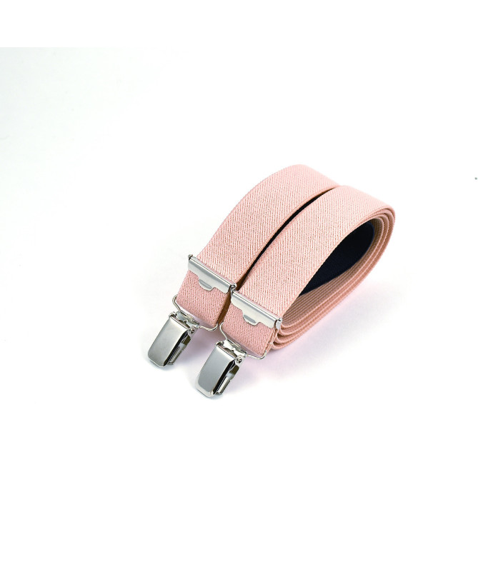 Bretelles homme fines à pinces - Pêche rosé - Bertelles