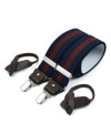 Bretelles homme larges Superior - Rayure bordeaux sur bleu marine - Bertelles