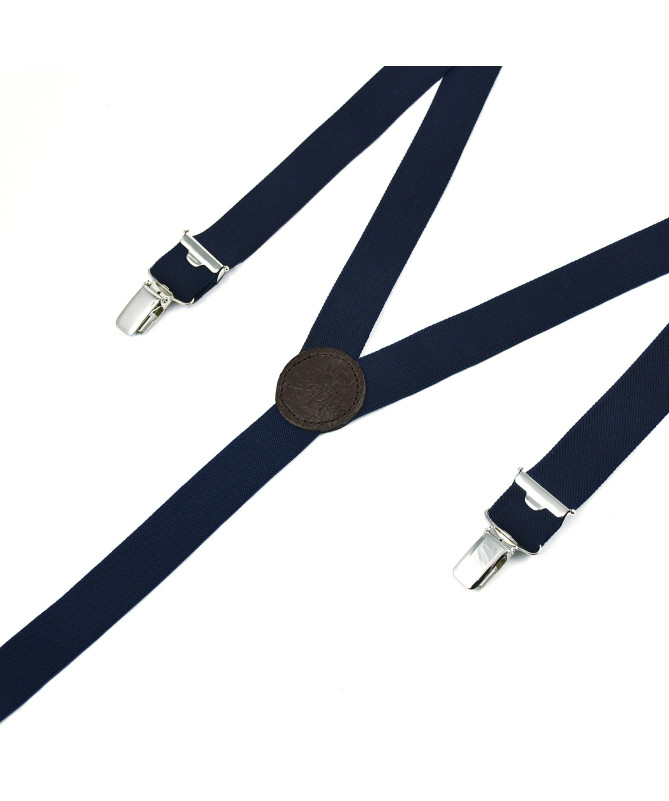 Bretelles homme fines à pinces - Bleu marine Armada - Bertelles