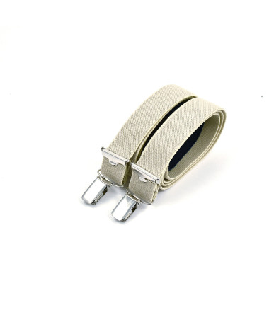 Bretelles homme fines à pinces - Beige Sahara - Bertelles