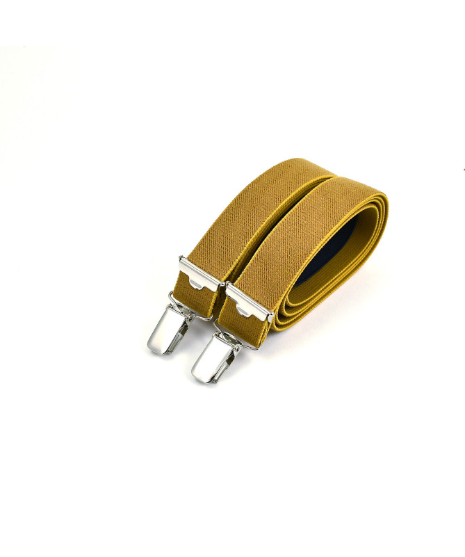 Thin clip-on men's braces / suspenders – curry
