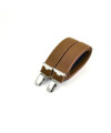 Thin clip-on men's braces / suspenders – Chestnut