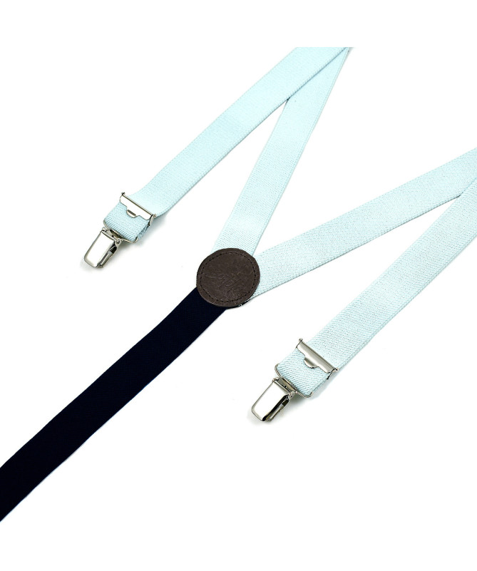 Thin clip-on men's braces / suspenders – Teal
