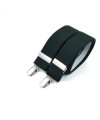 Wide clip-on men's braces / suspenders – Bottle green
