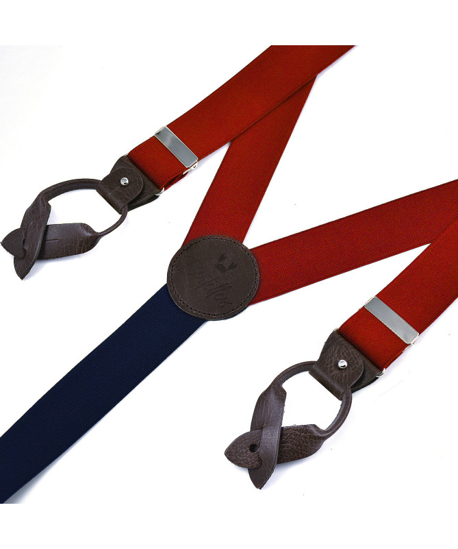 Superior wide men's braces / suspenders – Red
