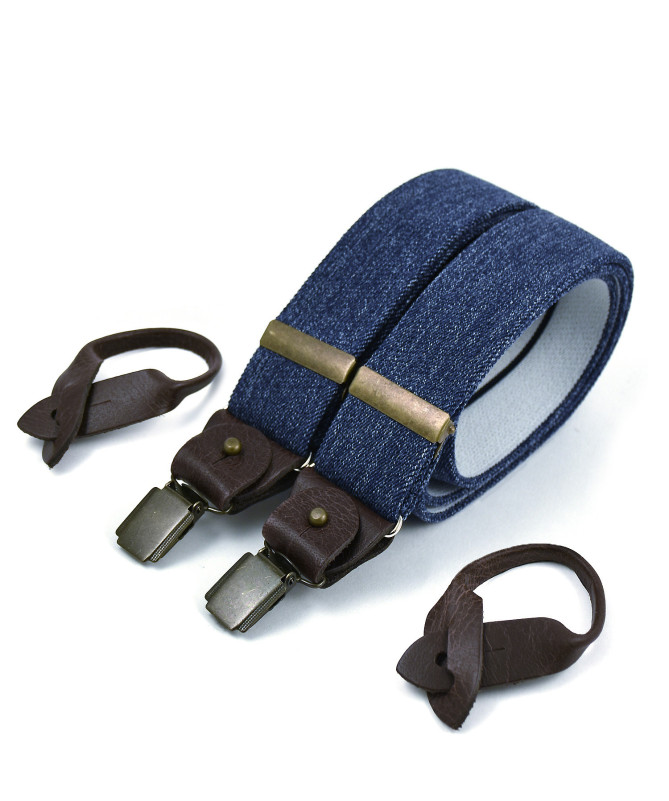 Bretelles homme larges Superior - Denim - Bertelles
