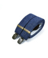 Wide clip-on men's braces / suspenders – Denim