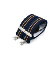 Bretelles homme larges à pinces - Rayure navy, bordeaux et beige - Bertelles