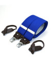 Superior wide men's braces / suspenders – Royal blue