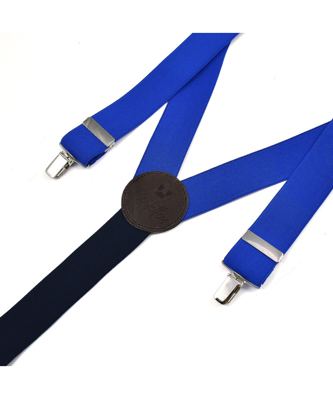Bretelles homme larges à pinces - Bleu roi - Bertelles