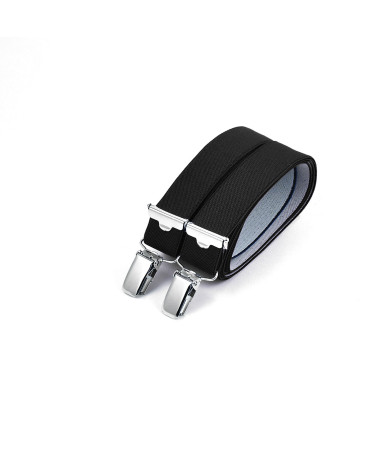 Thin clip-on men's braces / suspenders – Black