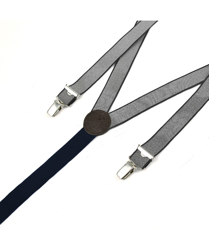 Thin clip-on men's braces / suspenders – Mottled grey