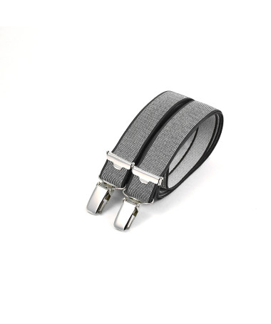 Thin clip-on men's braces / suspenders – Mottled grey