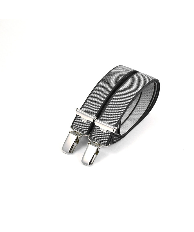 Thin clip-on men's braces / suspenders – Mottled grey