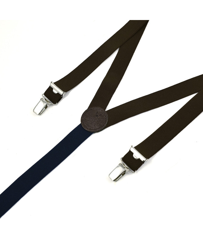 Thin clip-on men's braces / suspenders – Brown