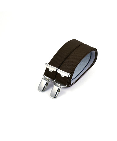 Thin clip-on men's braces / suspenders – Brown