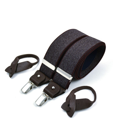 Bretelles homme larges Superior - Chevron Bordeaux