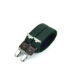 Thin clip-on men's braces / suspenders with leather details – Textured bottle green