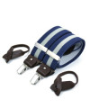 Superior wide men's braces / suspenders – Grey stripe on blue
