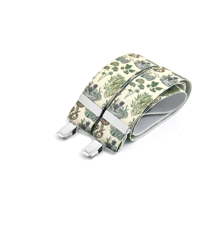 Bretelles homme larges à pinces - Imprimé digital thème Champignon - Bertelles