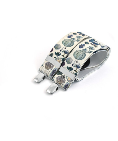 Bretelles homme larges à pinces - Imprimé digital thème Paon - Bertelles