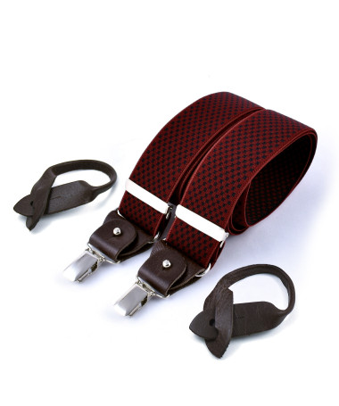 Bretelles homme larges Superior - Croix navy sur bordeaux