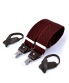 Superior wide men's braces / suspenders – navy cross on dark red