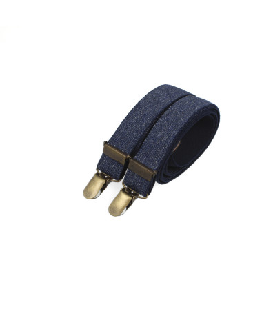 Thin clip-on men's braces / suspenders – Denim