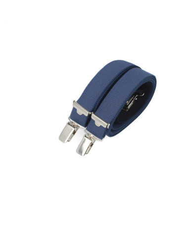 Thin clip-on men's braces / suspenders – Texan blue