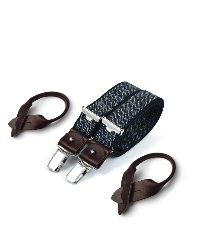 Bretelles homme fines Superior - Bleu marine - Bertelles