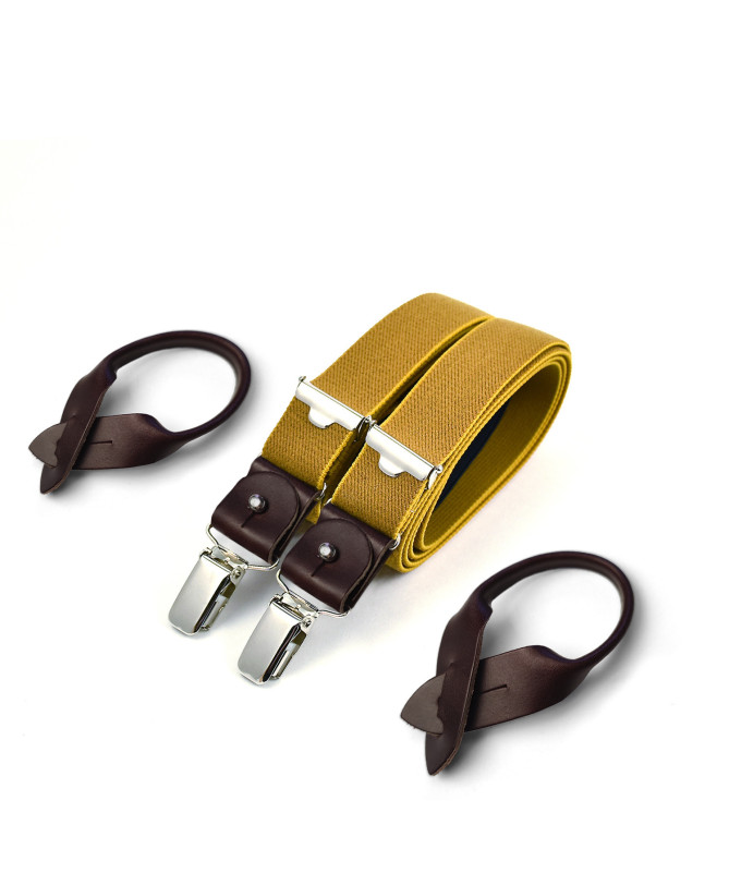 Superior thin men's braces / suspenders – Curry – Bertelles