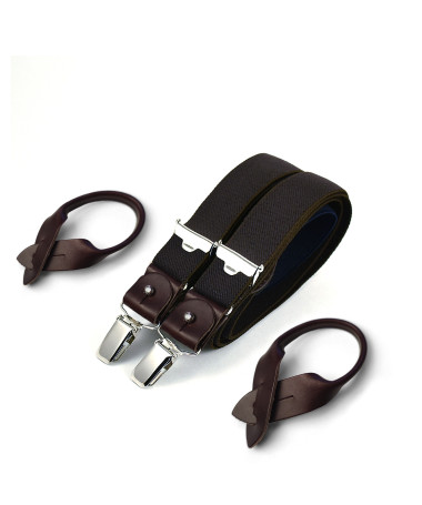 Superior thin men's braces / suspenders – Navy