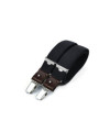 Thin clip-on men's braces / suspenders with leather details – Black