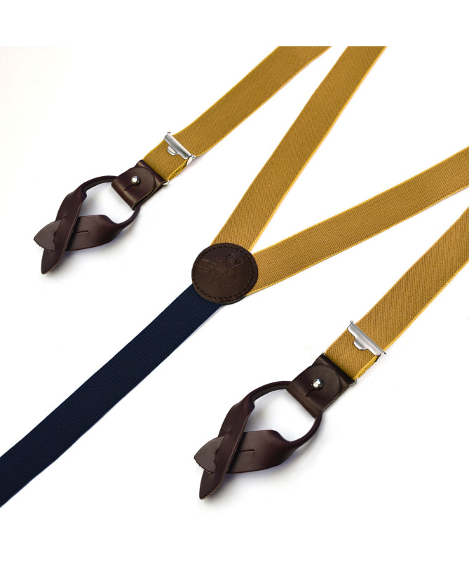 Superior thin men's braces / suspenders – Curry – Bertelles