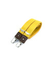 Thin clip-on men's braces / suspenders with leather details – Yellow