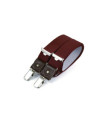 Thin clip-on men's braces / suspenders with leather details – Wine